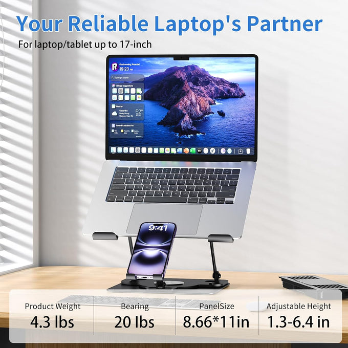 Laptop Cooling Pad with Detachable Fan & Cooler Cooling Laptop Stand Black