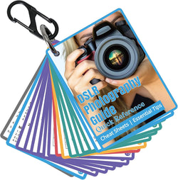 OCQOTAT Photography Cheat Sheet for DSLR Camera Accessories for Canon Nikon Sony,Quick Reference Cards Photographers Book for Beginners,Settings,Exposure, Modes,Composition,Lighting, etc.4×3 Inch