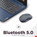 Lenovo WL310 Bluetooth Silent Mouse, Ergonomic, Adjustable DPI, Silent Clicks, Bluetooth 5.0, Portable for Windows, Mac, and Chromebook, Grey