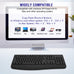 QUASIO Wireless Keyboard, 2.4G Full-Sized Ergonomic Wireless Computer Keyboard with Wrist Rest for Windows, Mac OS Laptop/PC/Desktop/Notebook(Black)