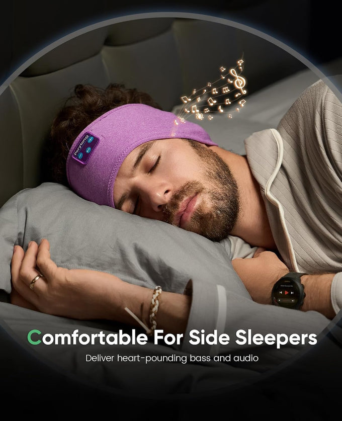 Perytong Sleep Headphones Tech Gadgets Bluetooth Headband for Women Headband Headphone with Ultra-Thin HD Speakers & Mic, Perfect for Sleeping Yoga Running Workout Travel Sports Unique Gifts