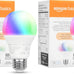 Amazon Basics Smart A19 LED Light Bulb, Color Changing, 9W (60W Equivalent), 800LM, Works with Alexa Only, WiFi 2.4 GHz, No Hub Required, Mood Lighting, Energy Efficient, 1-Pack