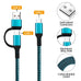 USB C to C Cable, 3 Pack 6ft Fast Charging Cord, 2-in-1 USB-A/C to C Cable