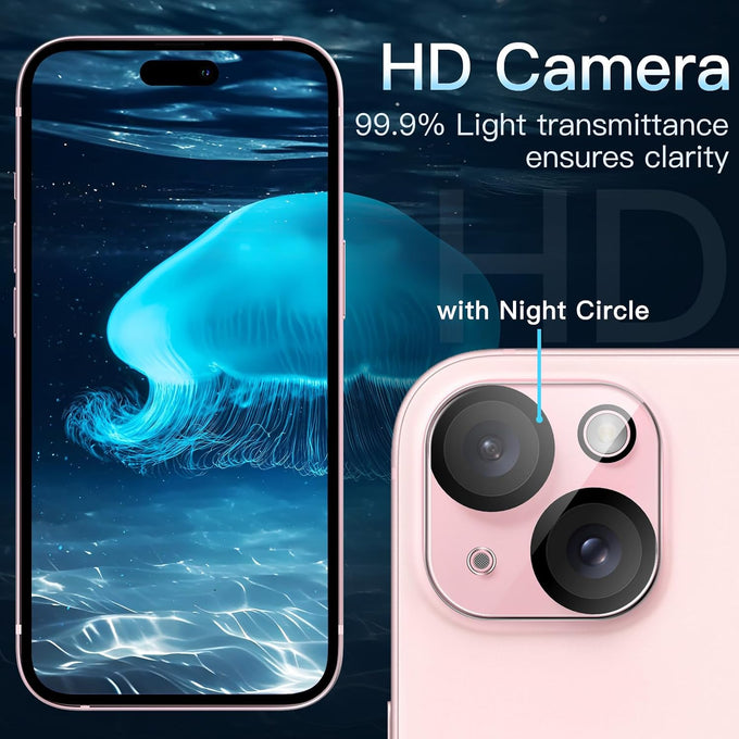 JETech Camera Lens Protector for iPhone 15/15 Plus, 3-Pack