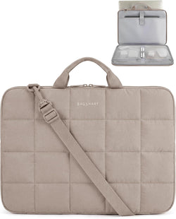 BAGSMART Laptop Case with Handle, Puffy Laptop Sleeve Bag for Women