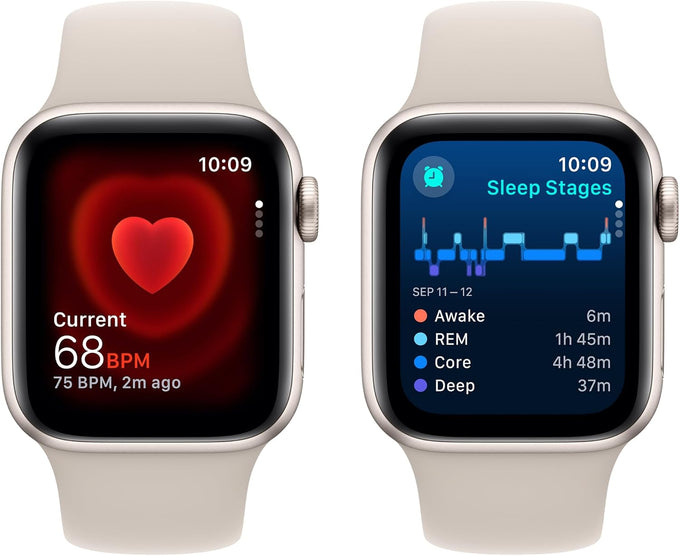 Apple Watch SE (2nd Gen) [GPS + Cellular 40mm] Smartwatch with Starlight Aluminum Case with Starlight Sport Band S/M (Renewed)