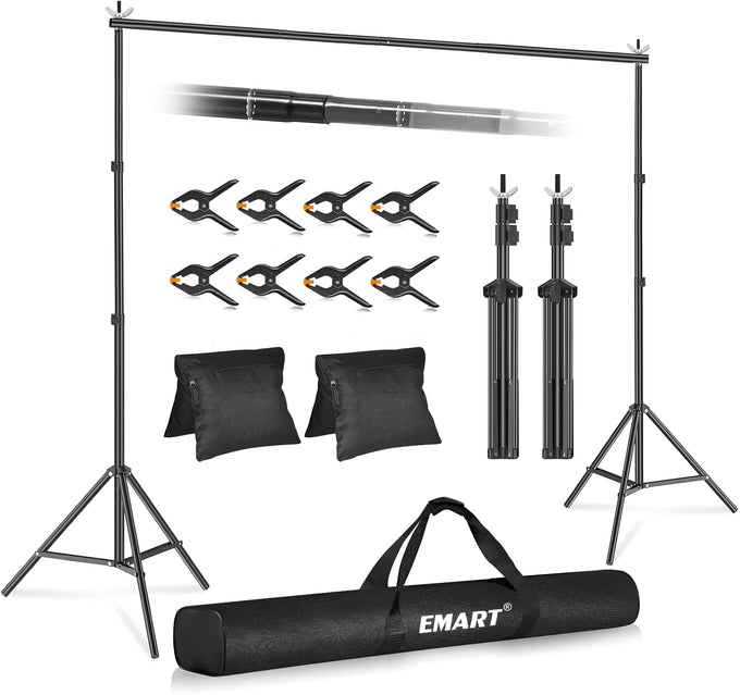 EMART Backdrop Stand 10x7FT Adjustable Back Drop Stand for Party Photoshoot