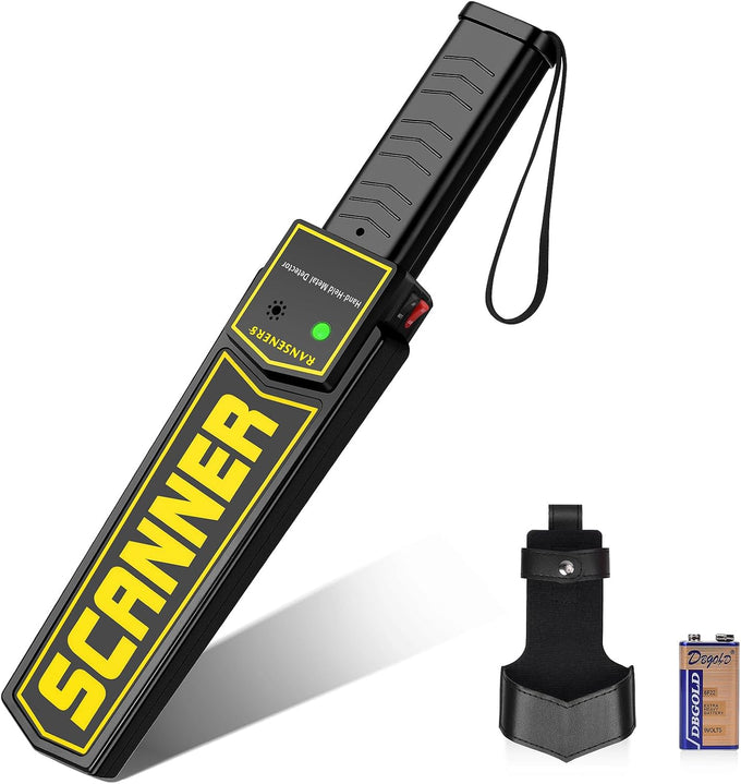RANSENERS Metal Detector Wand,Security Wand,Portable Adjustable Sound & Vibration Alerts, Detects Weapons Knivers Screw (High Sensitivity, Black)…