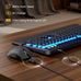 Wireless Keyboard and Mouse, Backlit Typewriter with Magnetic Wrist Rest