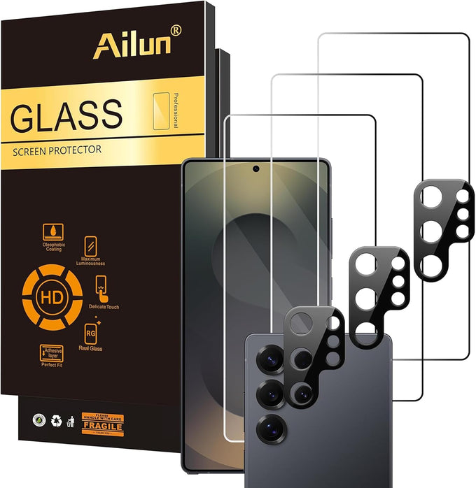 Ailun Screen Protector + Camera Lens Protector for Galaxy S24, 3+3 Pack