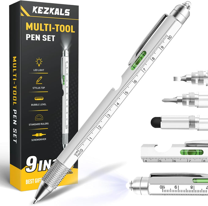 KEZKALS Gifts for Men 9 in 1 Multitool Pen Stocking Stuffers for Men Adults