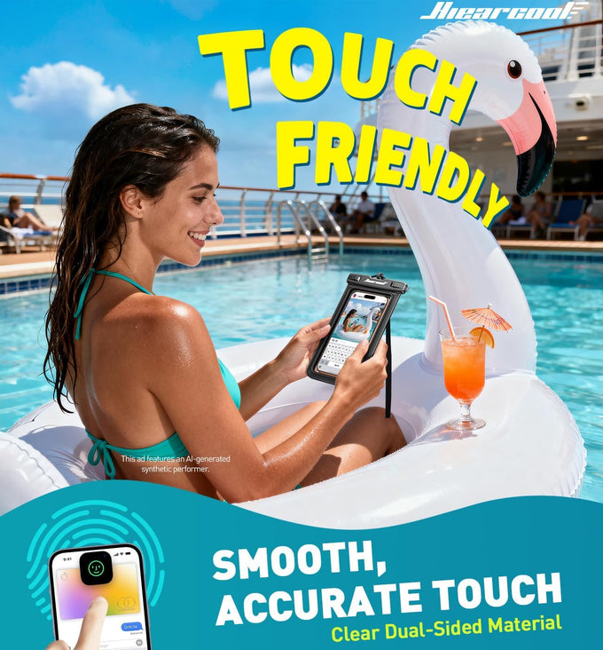 Hiearcool Waterproof Phone Pouch, Waterproof Phone Case, 2-Pack Black