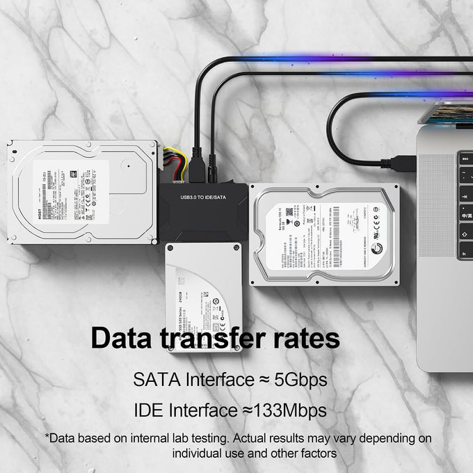 Hard Drive Reader USB 3.0 & Type C to SATA IDE Adapter, Data Transfer Kit