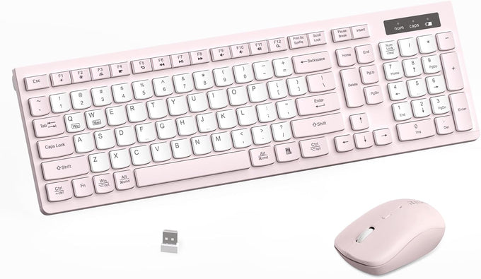 Wireless Keyboard and Mouse Combo Silent for Office and Home(Avocado Green)