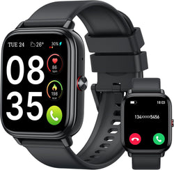 Smart Watch for Men Women (Answer/Make Calls),1.83" HD Touchscreen Fitness Tracker, 480Hrs Playtime,112+ Sports Modes,Fitness &Tracker,Health,Sleep,Fitness Watch for Android/iOS,IP68 Waterproof,Black