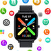 Smart Watch for Men Women Compatible with iPhone Samsung Android Phone 1.69 inch Full Touch Screen IP68 Waterproof Bluetooh Fitness Tracker Heart Rate/Sleep Monitor (Black)