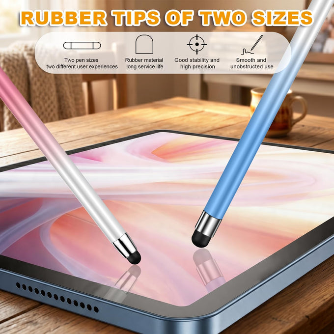 Stylus (10 Pcs), 2-in-1 Stylus Pen for Touch Screen, High Precision and Sensitivity, Suitable for iPad/iPhone/Samsung/Android Smartphone and Tablets, Compatible with All Touch Screen