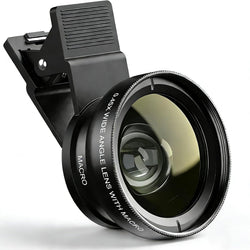 Phone Camera Lens Kit 2 in 1, 0.45X Wide Angle Lens+ 12.5X Macro Lens, Cell Phone Len Attachments Accessory for iPhone, for Samsung, for Android Smartphone