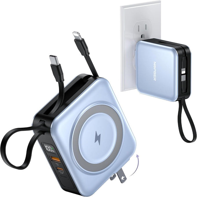10000mAh Portable Charger Power Bank Built in Cables&Wall Plug