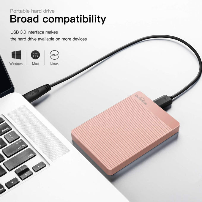 UnionSine 500GB Ultra Slim Portable External Hard Drive HDD-USB 3.0