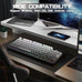 LexonElec M96 Wireless Keyboard, Low Profile Quiet Typing Membrane Gaming Keyboard with Smart Display & Knob, RGB Backlit, USB C Rechargeable, 94 Keys PBT Keycap for Windows PC,Mac,Linux-Moonlit Night