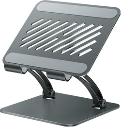 tounee Tablet Holder Stand, Dual Rod Adjustable Aluminum Desktop Stand, Compatible with 4.7-16.9" iPads, Surface Tablets, Portable Monitors, Kindle & More (Gray)