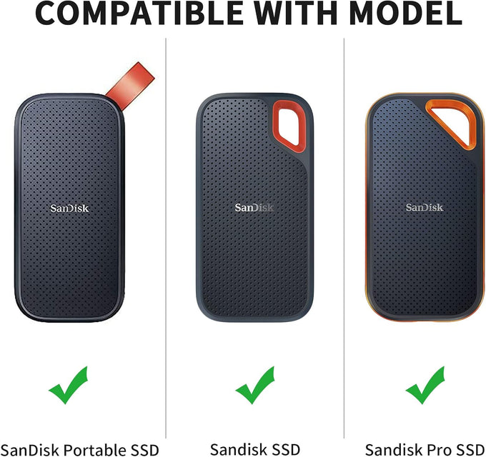 Yinke Hard Case for SanDisk Extreme Pro/SanDisk Extreme Portable External SSD 500GB 1TB 2TB, Travel Case Protective Cover Storage Bag