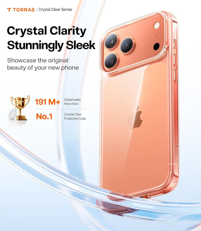 TORRAS for iPhone 17 Pro/ 18 Pro Case Clear, Upgraded Anti-Yellowing, 6.3"