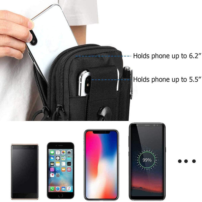 Belt Pouch, Tactical Molle Phone Pouch EDC Utility Pouches Waist Bag Packs, Small Cell Phone Holster Gear Tool Gadget Pocket for Men Running