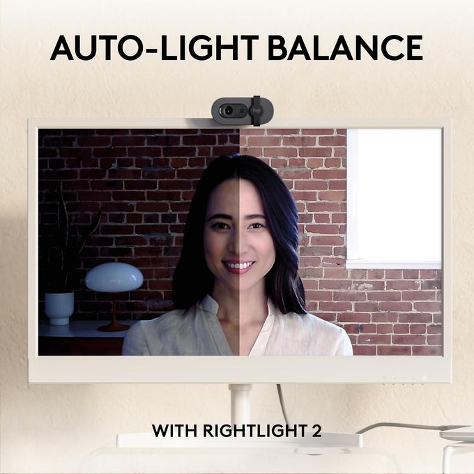 Logitech Brio 105 Full HD 1080p Business Webcam with Auto-Light Balance