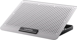 ICE COOREL Aluminum Laptop Cooling Pad, Laptop Cooler Stand with 7 Height Adjustable, Laptop Fan Cooling Pad for Laptop 12-15.6 Inch, Notebook Cooler Pad with Two USB Port (Silver)