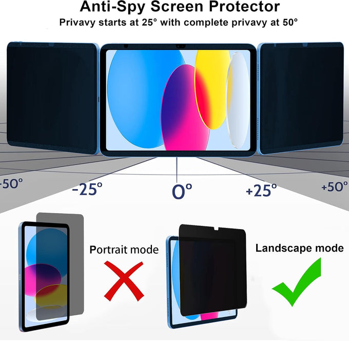 Juvraixo Privacy Screen Protector for iPad A16 11th / 10th Gen 1-Pack