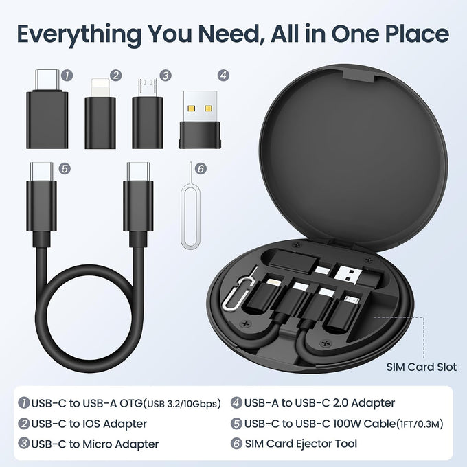 Elebase USB C Charger Adapter Kit with 1Ft 100W Cable for iPhone 18 Pro Max