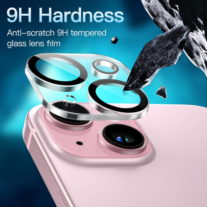 JETech Camera Lens Protector for iPhone 15/15 Plus, 3-Pack