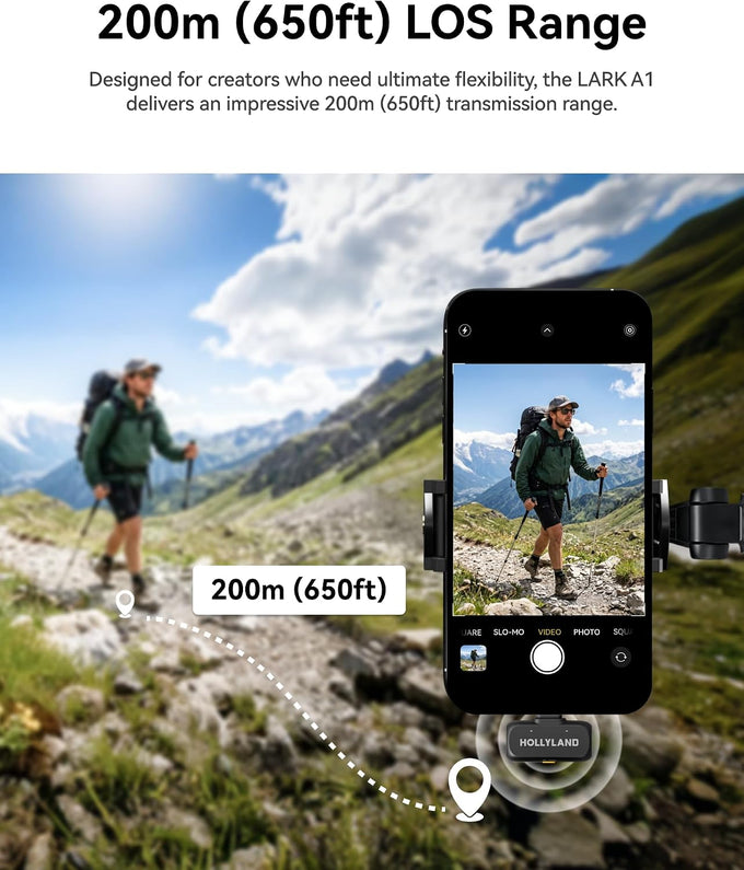 Hollyland Lark A1(2TX + USB-C RX), Wireless Microphone for iPhone & Android