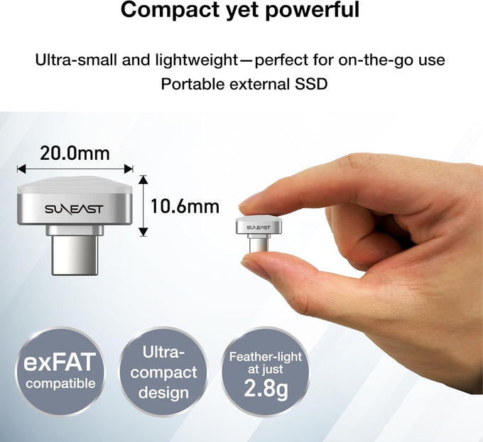 SUNEAST Portable SSD Nano Silver 128GB External Solid State Flash Drive