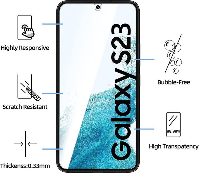NEW'C for Samsung Galaxy S23 6.1" (SM-S911),Screen Protector Tempered Glass