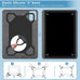 DETUOSI PU Leather 10.1 Inch Tablet Case with Rear Camera Hole, Black