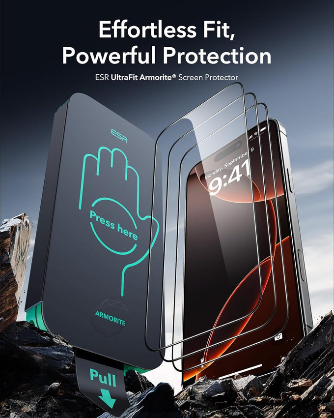 ESR 3 Pack for iPhone 16 Pro Max Screen Protector, Armorite