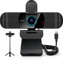 Pro HD 1080p/30fps Webcam with Tripod, External USB Camera for PC/Laptop