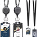 2-Pack Badge Holder Retractable Clip Heavy Duty Carabiner Badge Reel