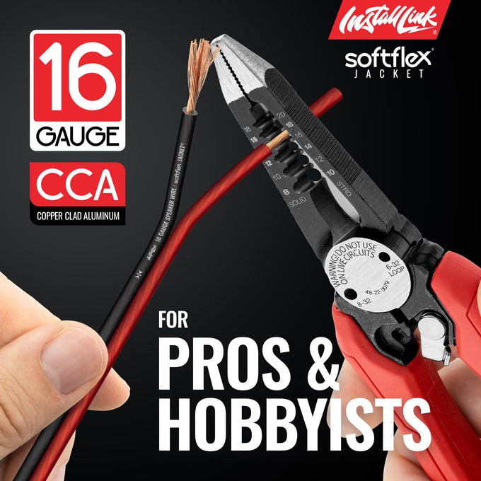 Install Link 16 AWG Gauge Speaker Wire (100 Feet) Car or Home Theater (CCA)
