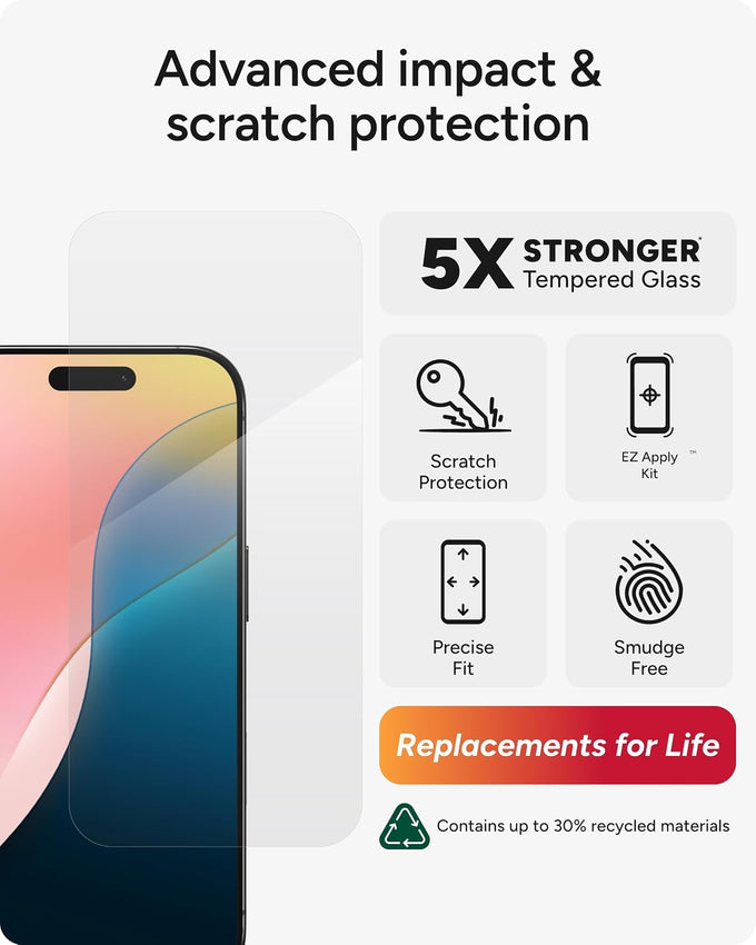 ZAGG Glass Elite Screen Protector for iPhone 16 Pro