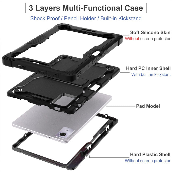 Case Compatible with Lenovo idea Tab 11 2025/Tab K11 Gen 2 Tablet, 11 inch with Stand Anti-Shock Dual Layer Case for Lenovo idea Tab 11-Black for Motorola Moto pad 2026
