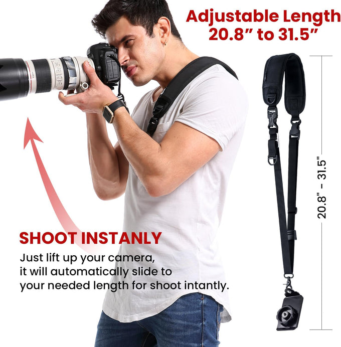waka Rapid Camera Neck Strap with Quick Release and Safety Tether
