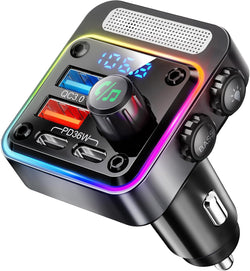 Nulaxy 54W Bluetooth 5.3 Car Adapter, FM Transmitter 4-Port Fast Charging