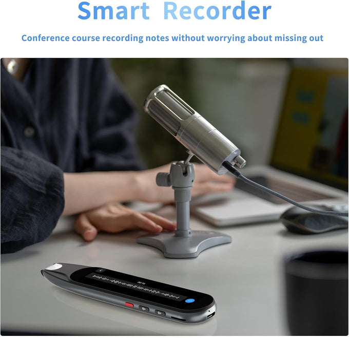 Scan Translator Pen, Language Translator Device, Dyslexia Tools with 142 Online/10 Offline Languages, Text to Speech Reading Pen for Learning Difficulties, Language Learners and Elderly Users