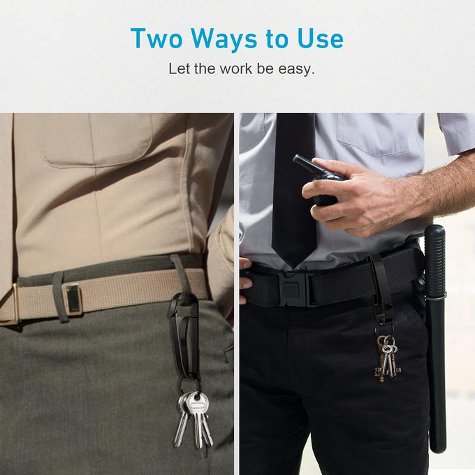 Duty Belt Key Holder, 2PCS Superior Key Ring Holder, Upgraded Quick Release Belt Key Clip with Keyrings for Police, Law Enforcement and Workers