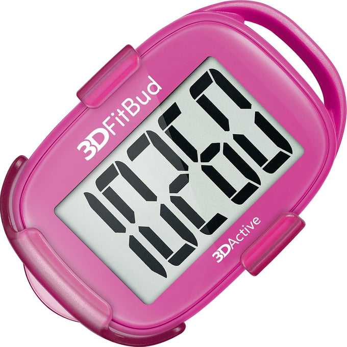 3DFitBud Simple Step Counter Walking 3D Pedometer by 3DActive with Clip, Lanyard Accurate Step Tracker Large Display, Easy to Use for Kids Men Women Adult Seniors Daily Step Tracking - A420S