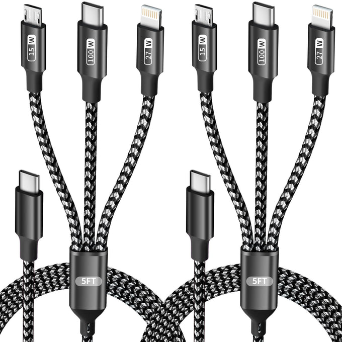 100W USB-C Multi Charging Cable with E-Mark Chip, USB C Cable Fast Charging